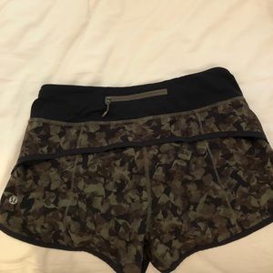 Lululemon camo running shorts